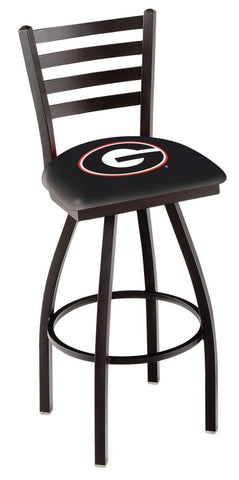 Georgia Bulldogs HBS G Black Ladder Back High Swivel Bar Stool Seat Chair - Sporting Up