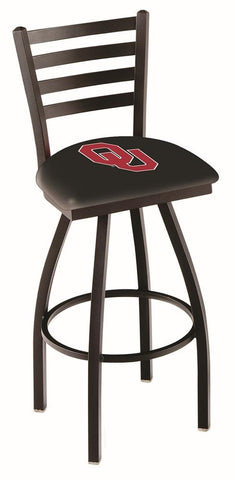 Oklahoma Sooners HBS Black Ladder Back High Top Swivel Bar Stool Seat Chair - Sporting Up