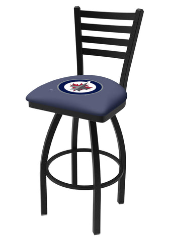 Winnipeg Jets HBS Navy Ladder Back High Top Swivel Bar Stool Seat Chair - Sporting Up