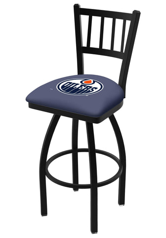 Shop Edmonton Oilers HBS Navy "Jail" Back High Top Swivel Bar Stool Seat Chair - Sporting Up