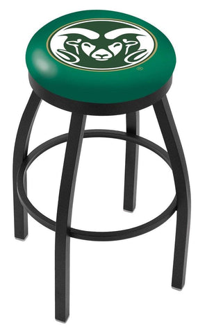 Shop Colorado State Rams HBS Black Swivel Bar Stool with Green Cushion - Sporting Up
