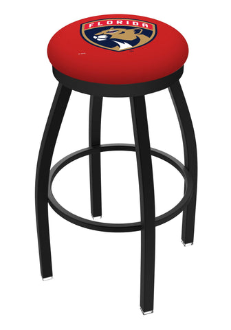 Shop Florida Panthers HBS Black Swivel Bar Stool with Red Cushion - Sporting Up