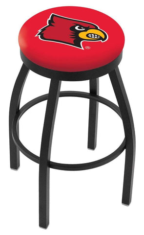 Shop Louisville Cardinals HBS Black Swivel Bar Stool with Cushion - Sporting Up