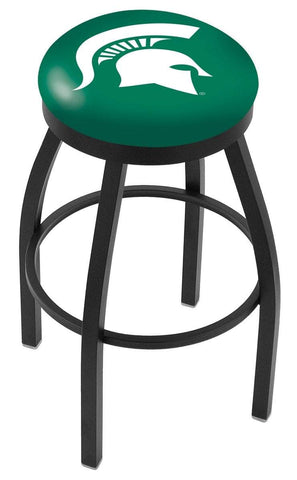 Michigan State Spartans HBS Black Swivel Bar Stool with Green Cushion - Sporting Up