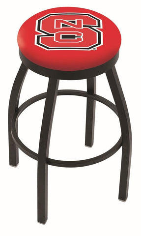 Shop NC State Wolfpack HBS Black Swivel Bar Stool with Red Cushion - Sporting Up