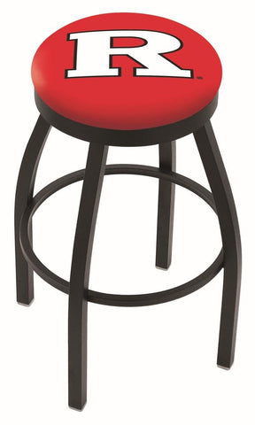 Rutgers Scarlet Knights HBS Black Swivel Bar Stool with Red Cushion - Sporting Up