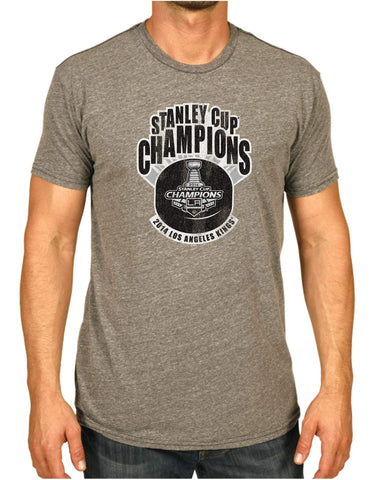 Los Angeles Kings Retro Brand 2014 NHL Stanley Cup Champions Logo Gray T-Shirt - Sporting Up