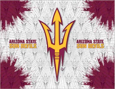 Shop Arizona State Sun Devils HBS Gray Red Pitchfork Wall Canvas Art Picture Print - Sporting Up