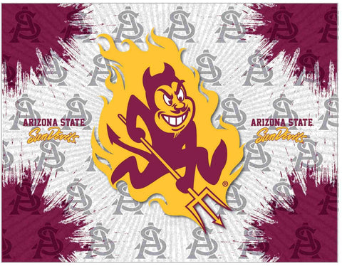 Arizona State Sun Devils HBS Gray Red Devil Logo Wall Canvas Art Picture Print - Sporting Up
