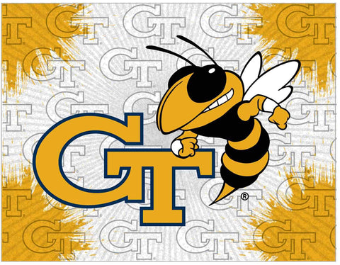 Shop Georgia Tech Yellow Jackets HBS Gray Gold Wall Canvas Art Picture Print - Sporting Up