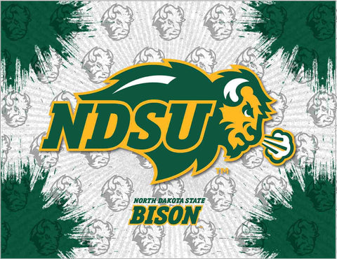 North Dakota State Bison HBS Gray Green Wall Canvas Art Picture Print - Sporting Up