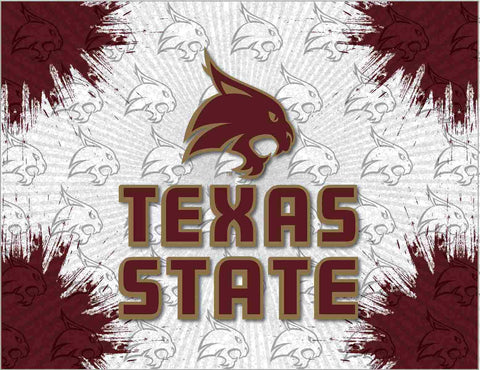 Texas State Bobcats HBS Gray Maroon Wall Canvas Art Picture Print - Sporting Up