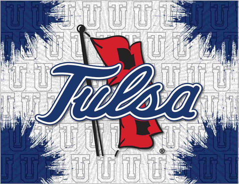 Shop Tulsa Golden Hurricane HBS Gray Navy Wall Canvas Art Picture Print - Sporting Up
