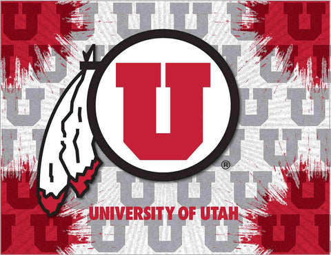 Utah Utes HBS Gray Red Wall Canvas Art Picture Print - Sporting Up