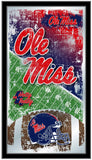 Ole Miss Rebels HBS Blue Football Framed Hanging Glass Wall Mirror (26"x15") - Sporting Up