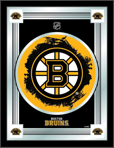 Boston Bruins Holland Bar Stool Co. Collector Black Logo Mirror (17" x 22") - Sporting Up