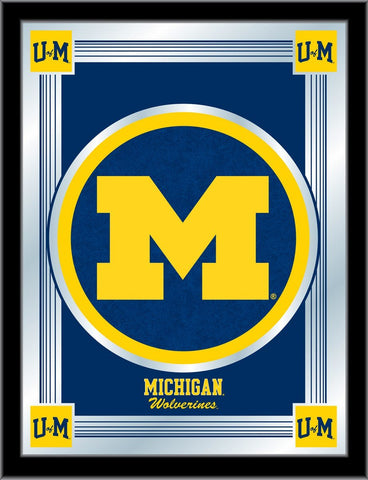 Michigan Wolverines Holland Bar Stool Co. Collector Blue Logo Mirror (17" x 22") - Sporting Up