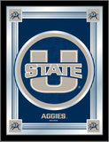 Utah State Aggies Holland Bar Stool Co. Collector Blue Logo Mirror (17" x 22") - Sporting Up