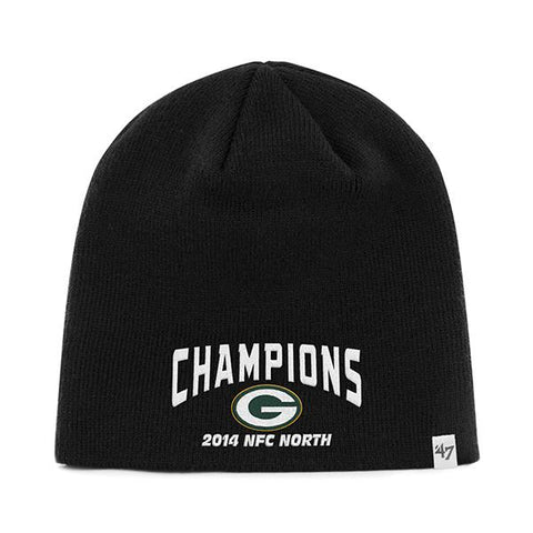 Green Bay Packers 47 Brand 2014 NFC North Champions Black Hat Cap Beanie - Sporting Up