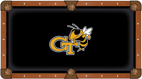 Georgia Tech Yellow Jackets Black with Yellow Logo Billiard Pool Table Cloth - Sporting Up