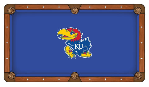 Kansas Jayhawks HBS Blue with Multi-Color Logo Billiard Pool Table Cloth - Sporting Up