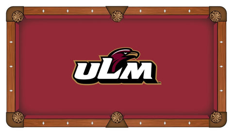 ULM Warhawks HBS Dark Red with "ULM" Logo Billiard Pool Table Cloth - Sporting Up