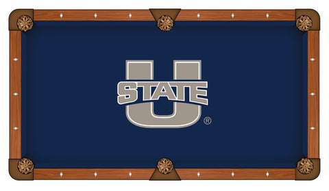 Shop Utah State Aggies Holland Bar Stool Co. Navy Billiard Pool Table Cloth - Sporting Up