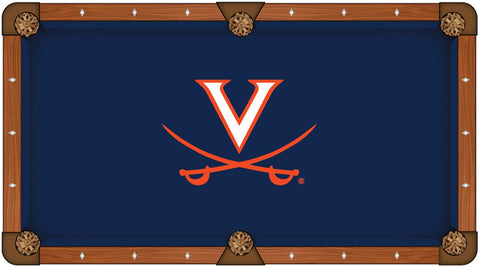 Shop Virginia Cavaliers HBS Navy with Orange Logo Billiard Pool Table Cloth - Sporting Up
