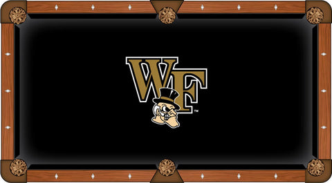 Shop Wake Forest Demon Deacons HBS Black "WF" Logo Billiard Pool Table Cloth - Sporting Up