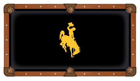 Shop Wyoming Cowboys HBS Black with Yellow Logo Billiard Pool Table Cloth - Sporting Up