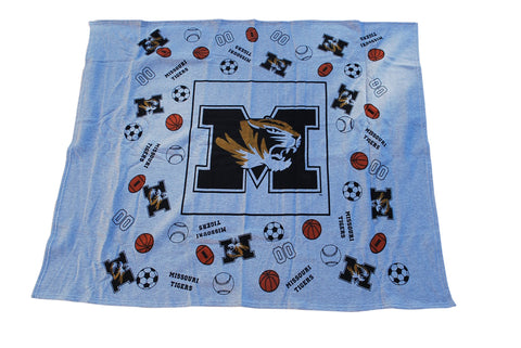 Missouri Tigers Decorative Fabrics & Linens Inc Youth Gray Blanket 48"x48" - Sporting Up