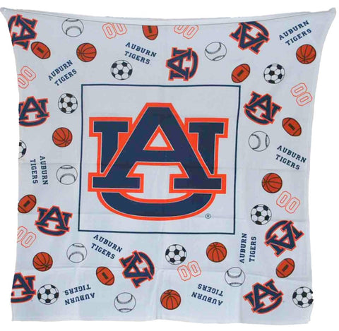 Auburn Tigers Decorative Fabrics & Linens Youth White Throw Blanket 45"x 45" - Sporting Up