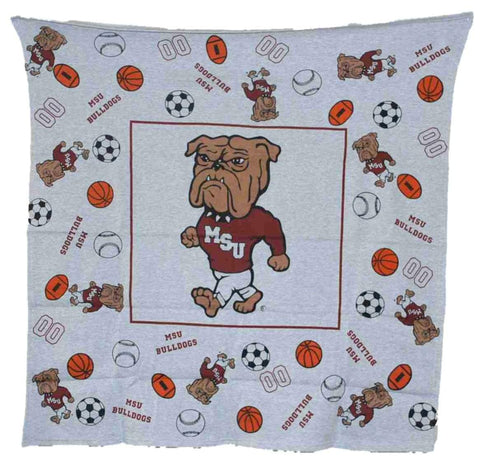 Mississippi State Bulldogs Decorative Linens Youth Gray Throw Blanket 45"x 45" - Sporting Up