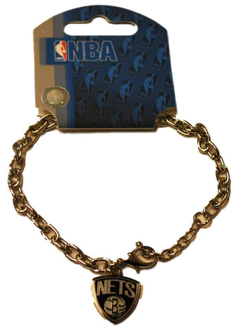 Brooklyn Nets Aminco, Inc. Women Silver Black Chain Bracelet - Sporting Up