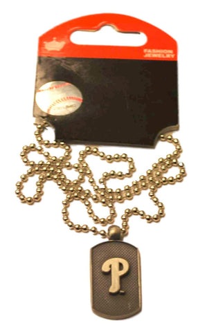 Shop Philadelphia Phillies Aminco, Inc. Silver Chain Dog Tag Style Necklace - Sporting Up