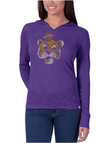 LSU Tigers 47 Brand Women Bright Purple Hooded Scrum Long Sleeve Shirt - Sporting Up