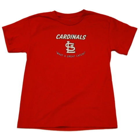 St. Louis Cardinals SAAG Youth Boys Red Great Catch Cotton T-Shirt - Sporting Up