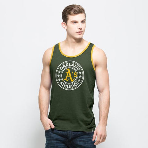 Shop Oakland Athletics A's 47 Brand Green All Pro Sleeveless Cotton Tank Top T-Shirt - Sporting Up