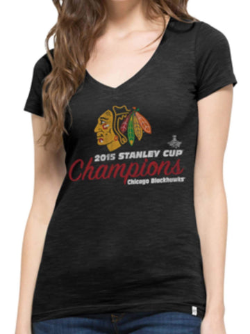 Chicago Blackhawks 2015 NHL Stanley Cup Champs 47 Brand Women Scrum T-Shirt - Sporting Up