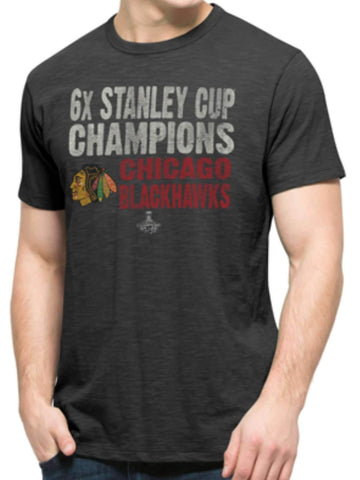 Chicago Blackhawks 47 Brand 6 Time NHL Stanley Cup Champions Scrum T-Shirt - Sporting Up