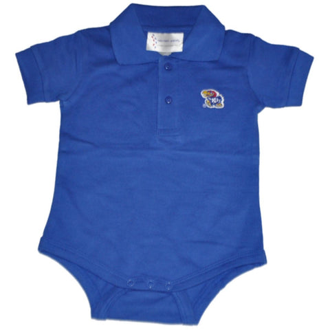 Kansas Jayhawks Two Feet Ahead Baby Infant Golf Polo Blue One Piece Outfit - Sporting Up