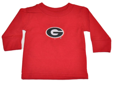 Georgia Bulldogs Two Feet Ahead Baby Infant Red Long Sleeve Cotton T-Shirt - Sporting Up