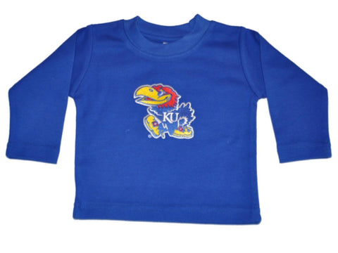 Kansas Jayhawks Two Feet Ahead Baby Infant Blue Long Sleeve Cotton T-Shirt - Sporting Up