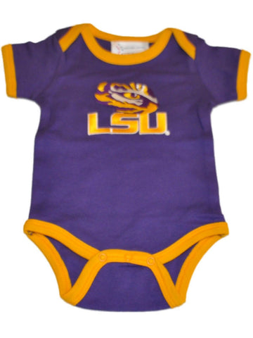 LSU Tigers TFA Infant Baby Lap Shoulder Ringer Romper One Piece Outfit - Sporting Up