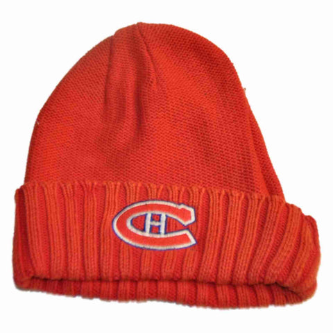 Montreal Canadiens Retro Brand Unisex Faded Red Cuffed Knit Beanie Hat Cap - Sporting Up
