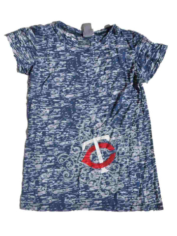 Shop Minnesota Twins JUNIOR WOMEN Blue Burnout Lightweight Short Sleeve T-Shirt - Sporting Up