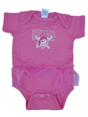 Pittsburgh Pirates SAAG Baby Infant Girls Pink Tutu One Piece Outfit - Sporting Up