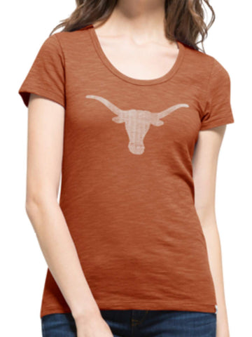 Texas Longhorns 47 Brand Women Orange Scoop Neck Scrum T-Shirt - Sporting Up