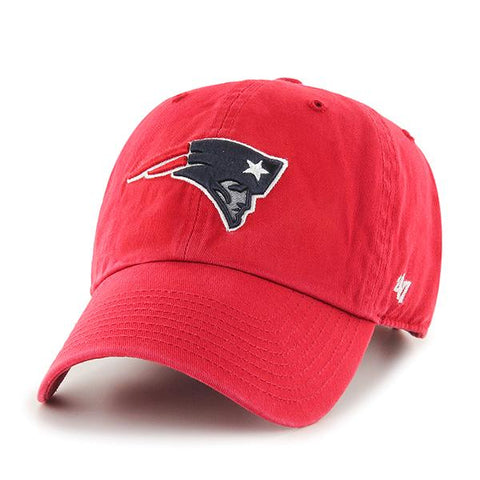 New England Patriots 47 Brand Red Clean Up Adjustable Slouch Hat Cap - Sporting Up