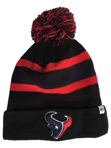 Houston Texans 47 Brand Black Breakaway Knit Cuffed Poofball Beanie Hat Cap - Sporting Up